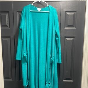 LuLaRoe Vibrant Teal Cardigan XL